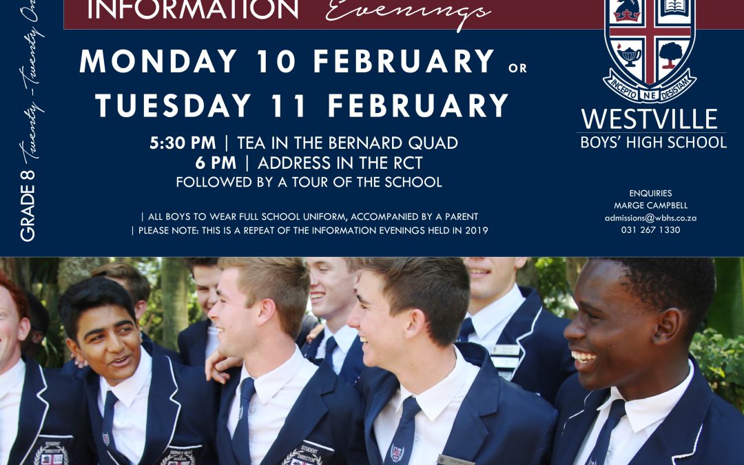 Information Evenings for Grade 8, 2021