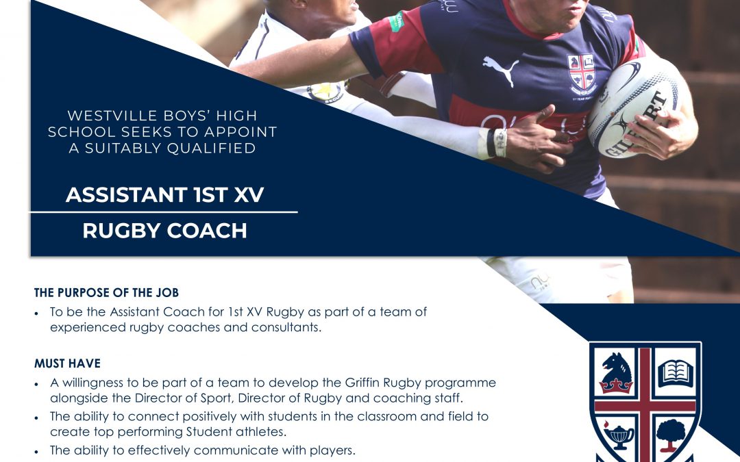 1st XV Assistant Rugby Coach Position