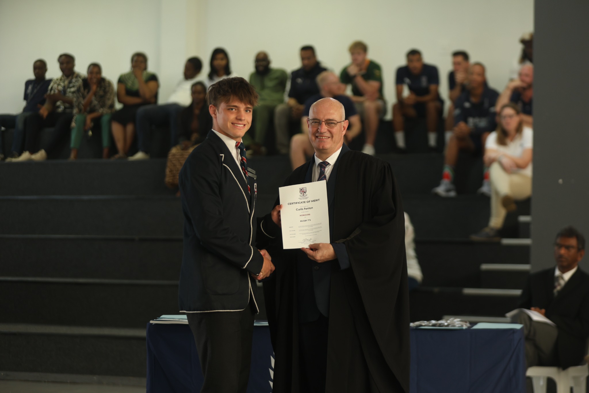 WBHS pupil receiving an award